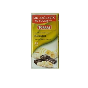 TORRAS HOZZÁADOTT CUKOR NÉLKÜL ÉTCSOKOLÁDÉ BANÁNOS 75G