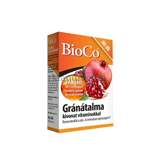 BIOCO GRÁNÁTALMA KIVONAT TABLETTA VITAMINOKKAL   80DB