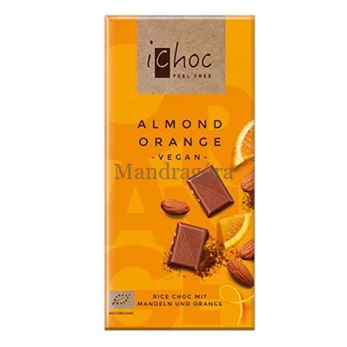 ICHOC MANDULÁS NARANCSOS CSOKOLÁDÉ   80G