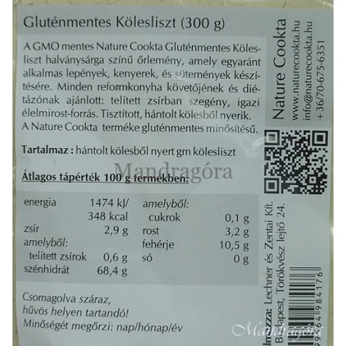 NATURE COOKTA GLUTÉNMENTES KÖLESLISZT 300G